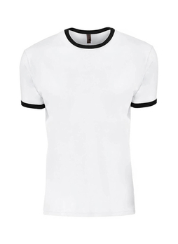 Next Level Men's White / Black Unisex Ringer T-Shirt