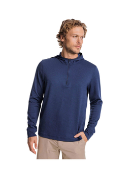 Southern Tide Men's Heather True Navy Scuttle Heather Performance Quarter-Zip Hoodie