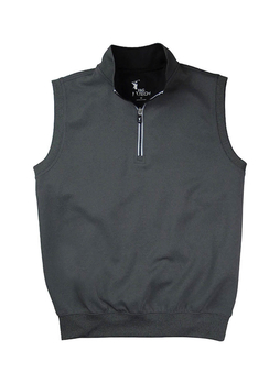 Fairway and Greene Men's Dark Shadow / Grey Heather Tech Solid Quarter-Zip Vest