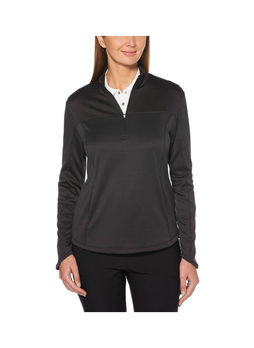 Callaway Women's Black Golf Ottoman Fleece Quarter-Zip