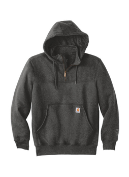 Carhartt Men's Carbon Heather Rain Defender Paxton Heavyweight Hooded Zip Mock Sweatshirt