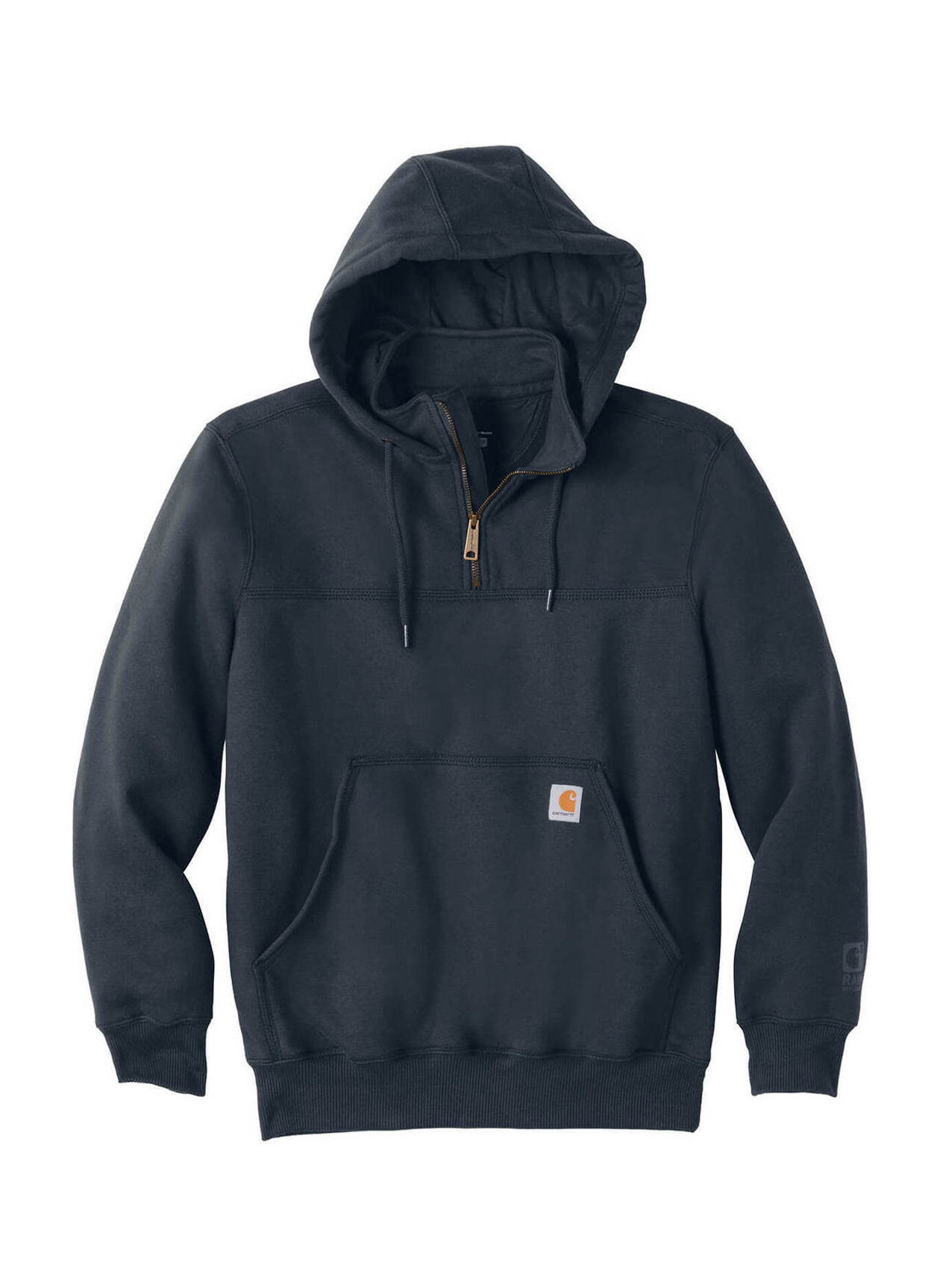 Carhartt Men's New Navy Rain Defender Paxton Heavyweight Hooded Zip Mock Sweatshirt