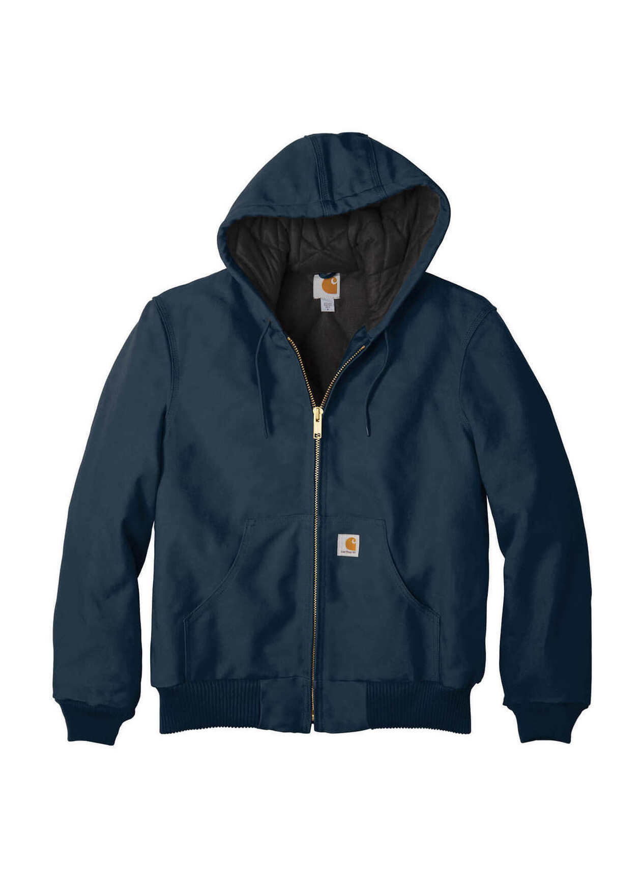 Carhartt Men's Dark Navy Quilted-Flannel-Lined Duck Active Jacket