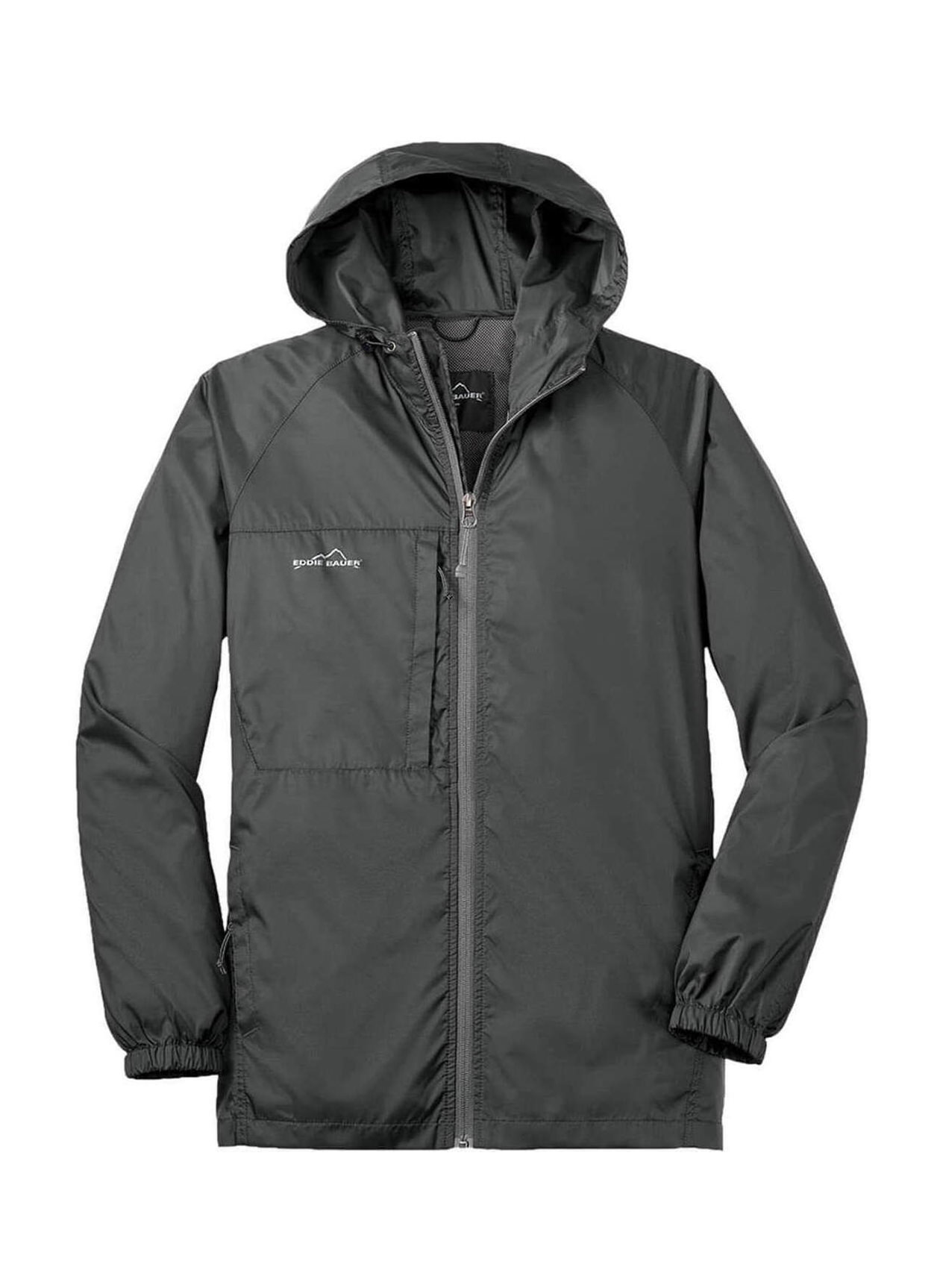 Eddie Bauer Men's Grey Steel Packable Wind Jacket