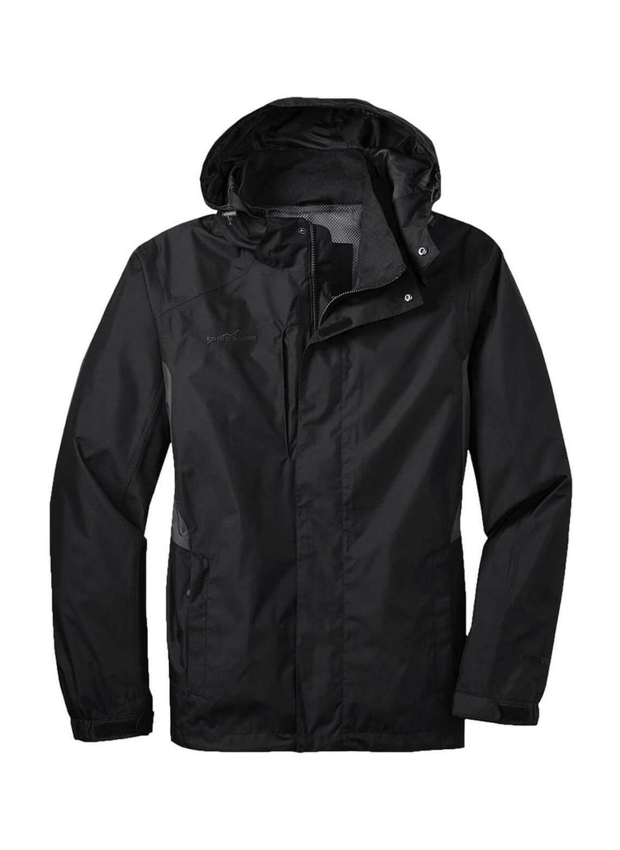 Eddie Bauer Men's Black / Grey Steel Rain Jacket