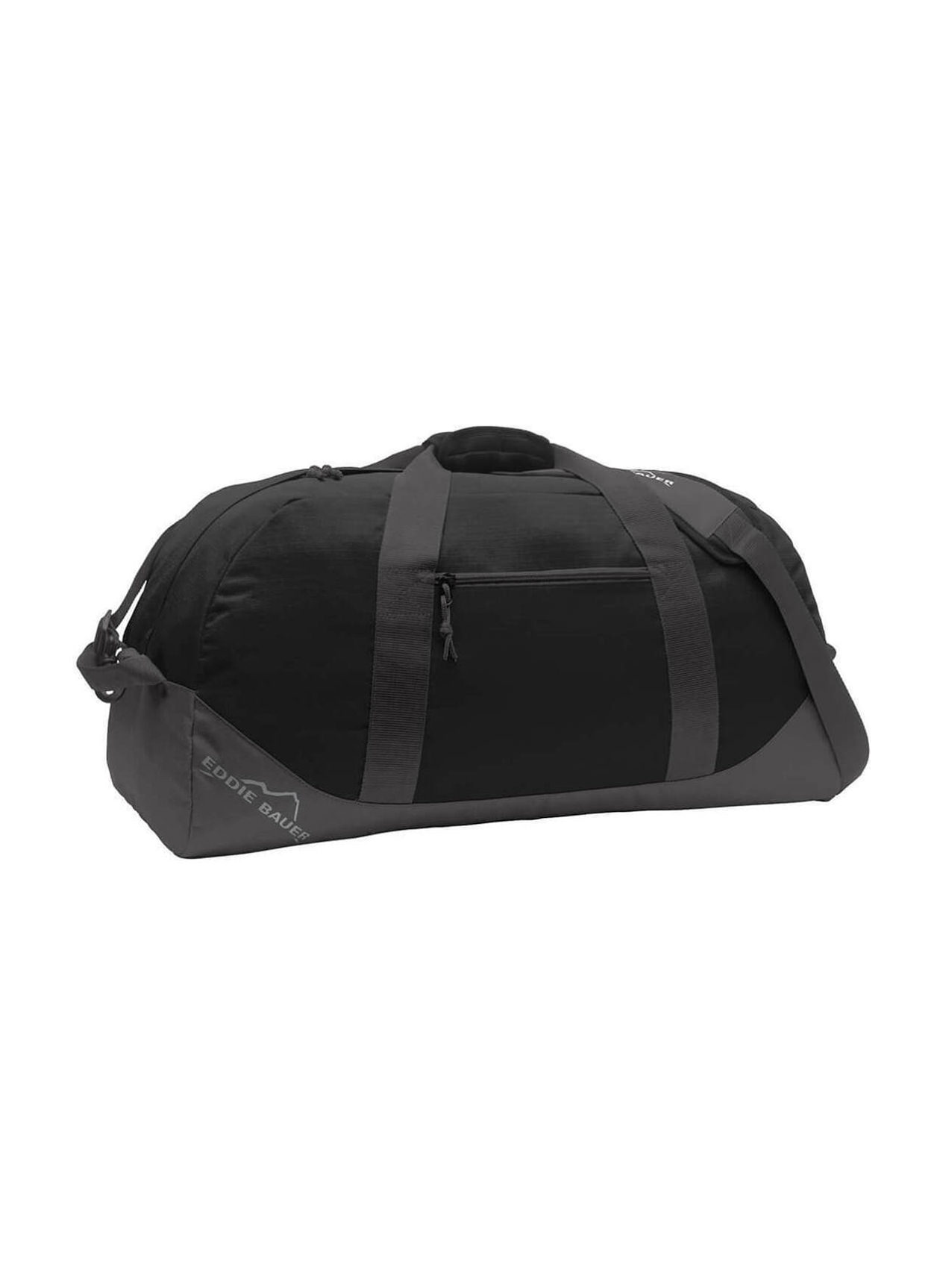 Eddie Bauer Black / Grey Steel Large Ripstop Duffel