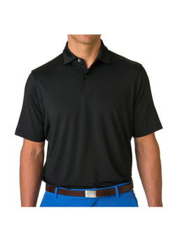 Fairway and Greene Men's Black Solid Tournament Tech Jersey Polo