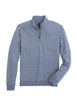 Johnnie-O Men's Indigo Skiles Striped Quarter-Zip