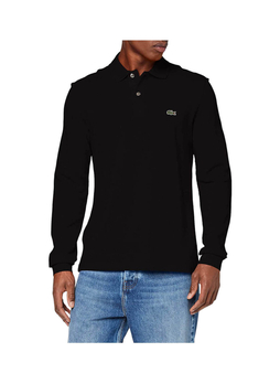 Lacoste Men's Black Classic Long-Sleeve Pique Polo