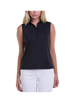 Fairway and Greene Women's Black Charlotte Sleeveless Polo