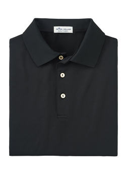 Peter Millar Men's Black Solid Performance Polo - Knit Collar