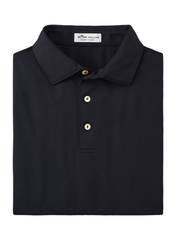 Peter Millar Men's Black Solid Stretch Polo