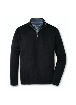 Peter Millar Men's Black Autumn Crest Quarter-Zip