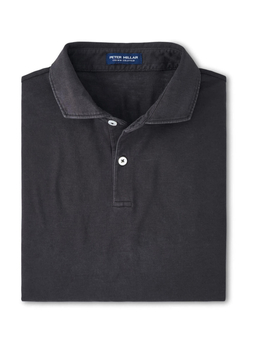 Peter Millar Men's Washed Black Journeyman Polo