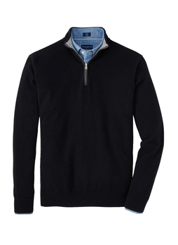 Peter Millar Men's Black Artisan Crafted Cashmere Flex Quarter-Zip