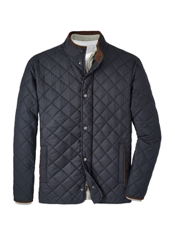 Peter Millar Men's Black Suffolk Quilted Travel Jacket