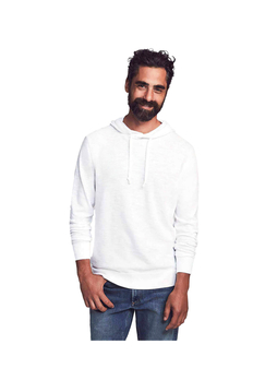 Faherty Men's White Slub Cotton Hoodie