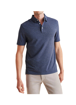 Faherty Men's Sea Navy Melange Movement Polo