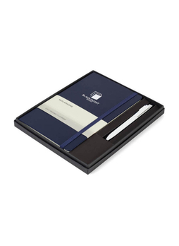 Moleskine Navy Blue Large Notebook and GO Pen Gift Set