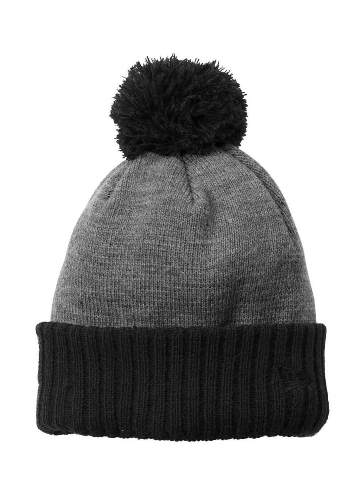 New Era Black / Heather Grey Colorblock Cuffed Beanie