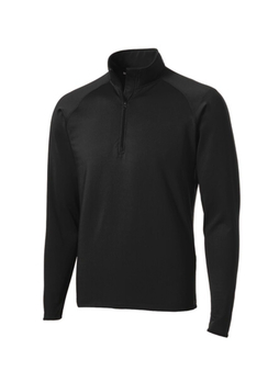 SPORT-TEK Men's Black Sport-Wick Stretch Half-Zip