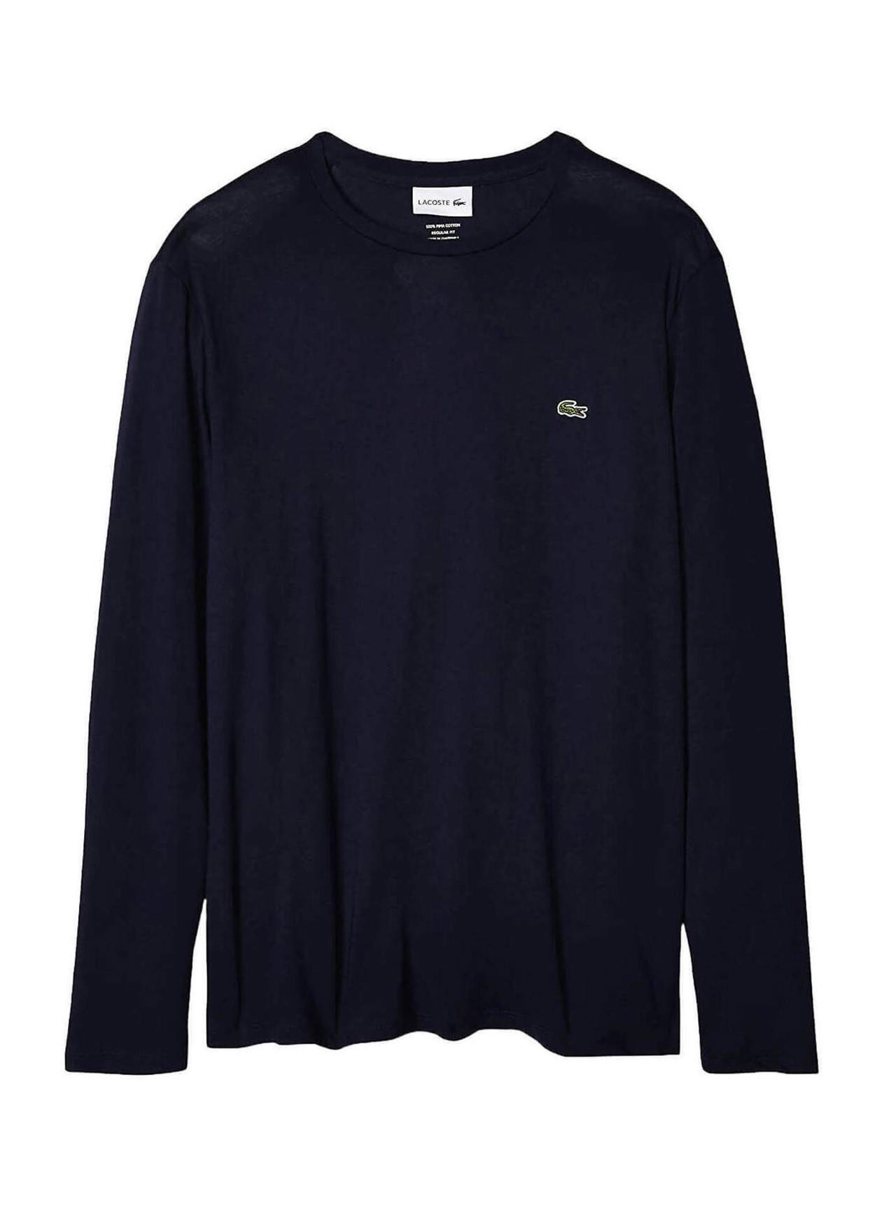 Lacoste Men's Navy Pima Crewneck Long-Sleeve T-Shirt